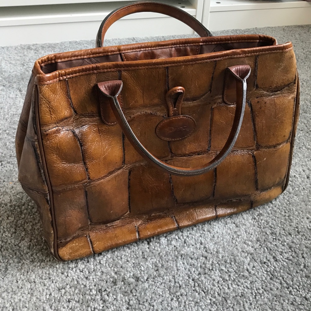 Longchamp Croc Cognac Purse. Used condition